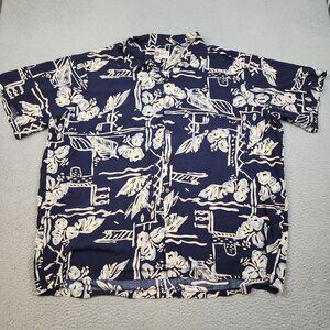 VINTAGE Hilo Hattie Hawaiian Original Shirt Men 4XL All Over Floral USA 1980's